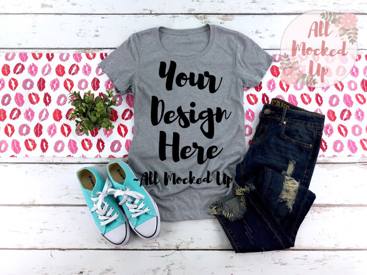 Download Next Level 1510 Women's Heather Grey T-shirt Tshirt Mock Up MockUp Ima - All Mocked Up