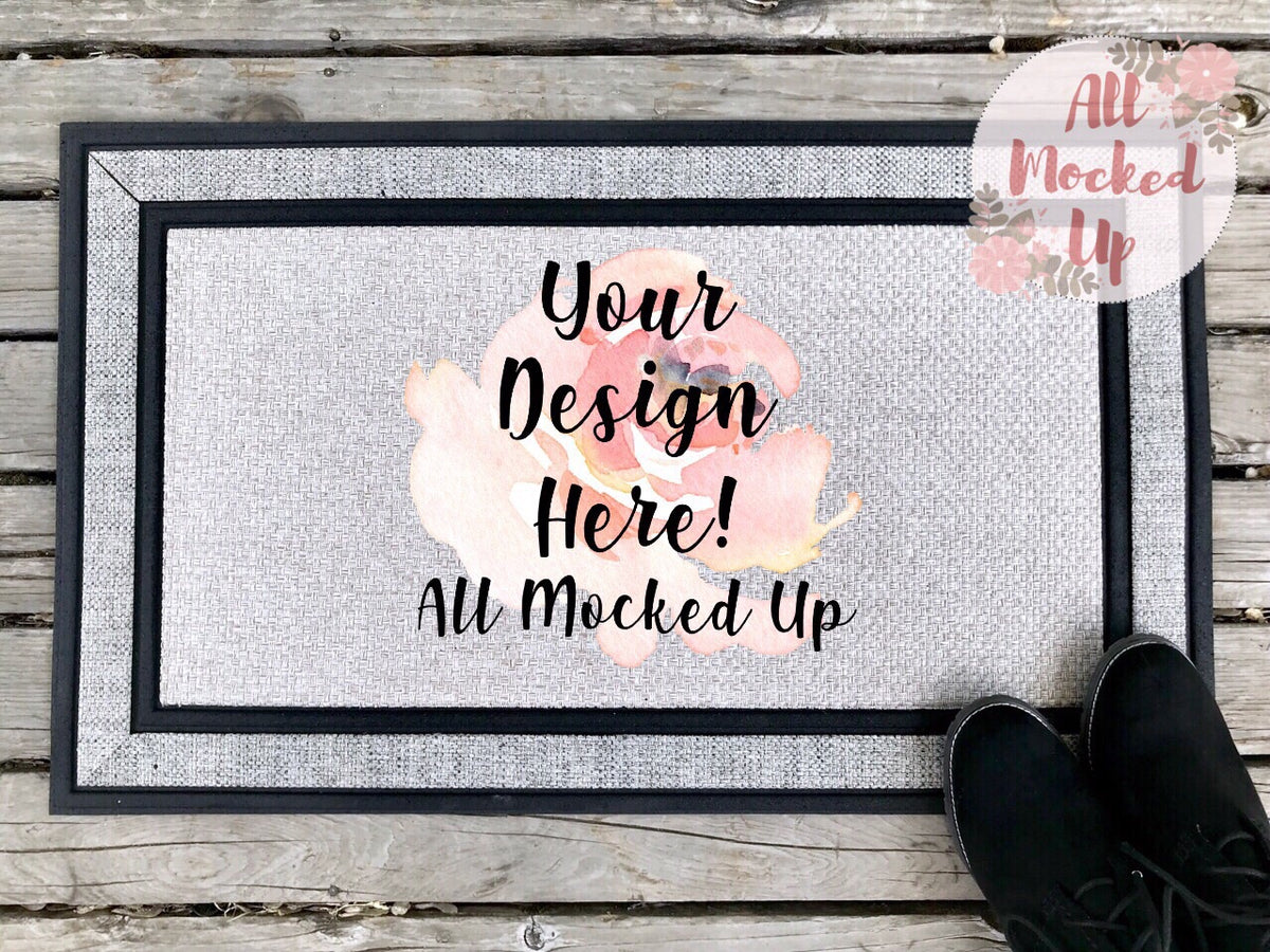 Download Sublimation 18" x 30" RACETRACK DOORMAT Door Mat Mock Up MockUp Image - All Mocked Up