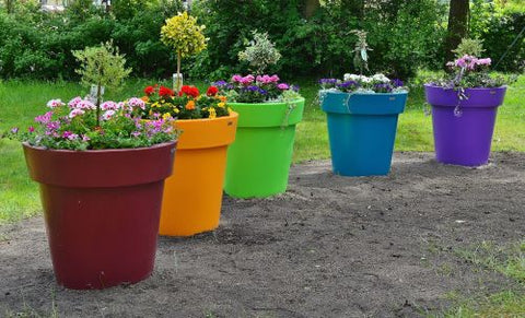 round flower pots