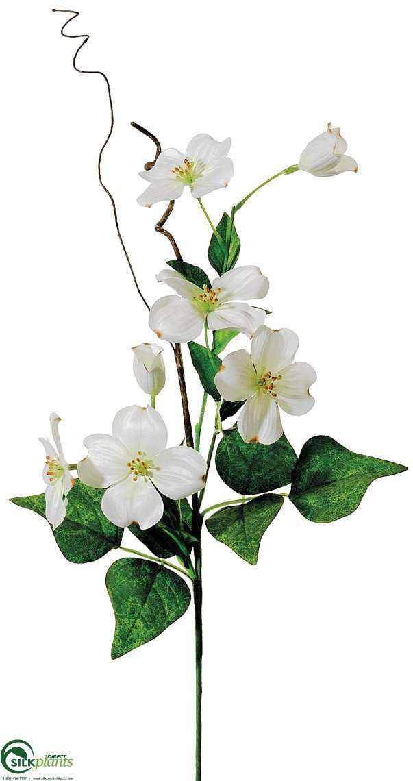 Dogwood Spray - White - Pack of 6 - (CHW-070DSFS) | silkplantsdirect