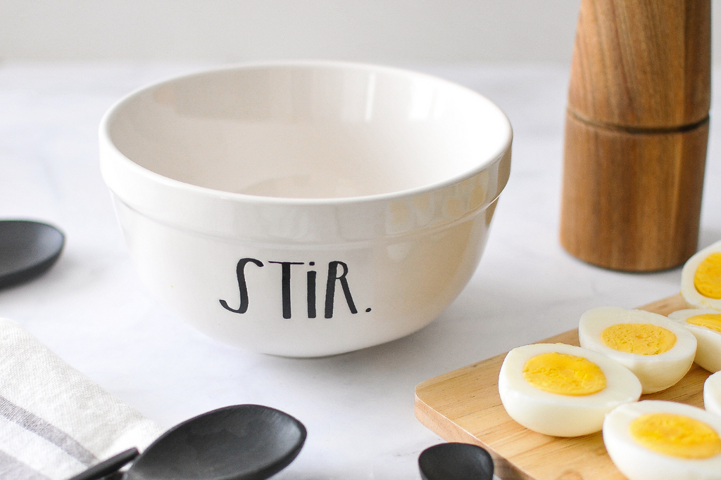 Stir Mixing Bowl with Deviled Eggs