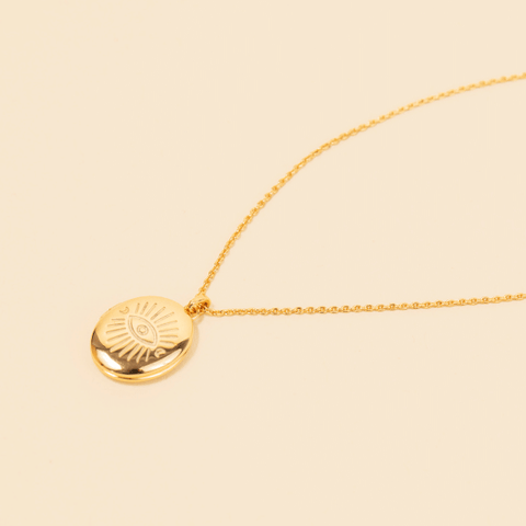Blessed Be Magick - Evil Eye Locket Gold 