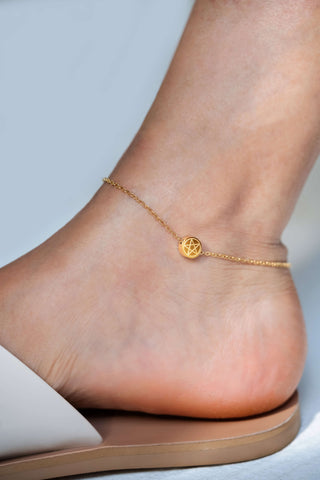 Pentacle Anklet in Gold