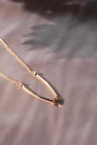 Witch's Knot Moonstone Necklace in Rose Gold
