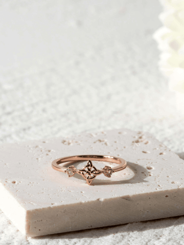 Witch's Knot Moonstone Ring in Rose Gold
