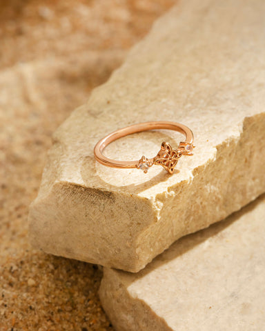 Blessed Be Magick_Witch's Knot Ring in Rose Gold on Organic Stone.jpg