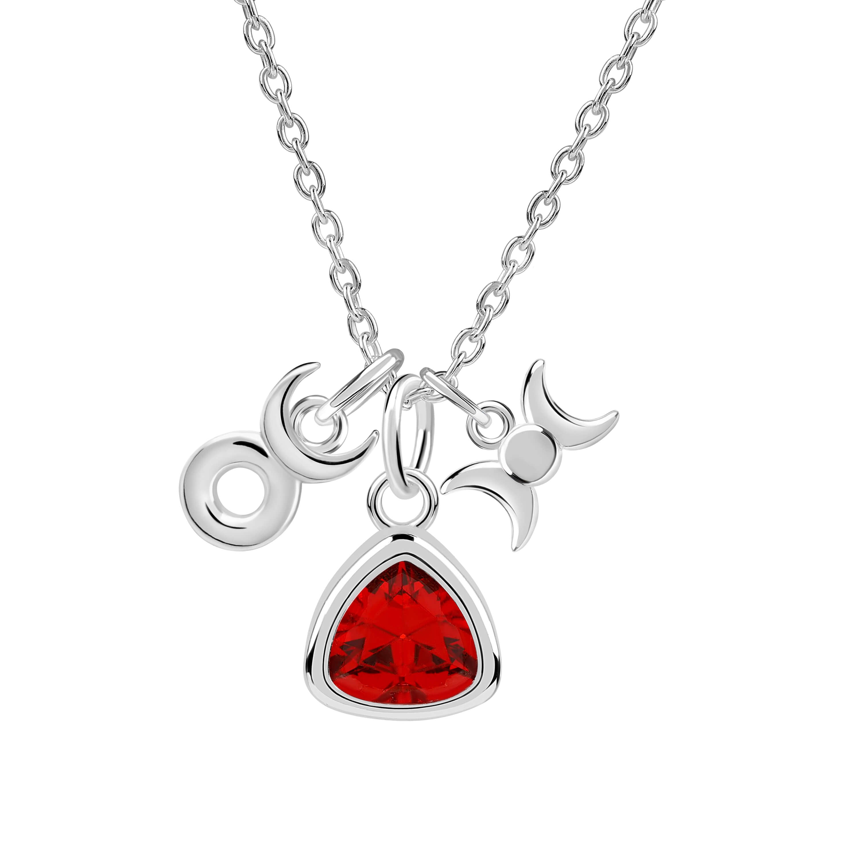 Mothers Charm Necklace, Silver Droplet Charms with Birthstones for Three  Children