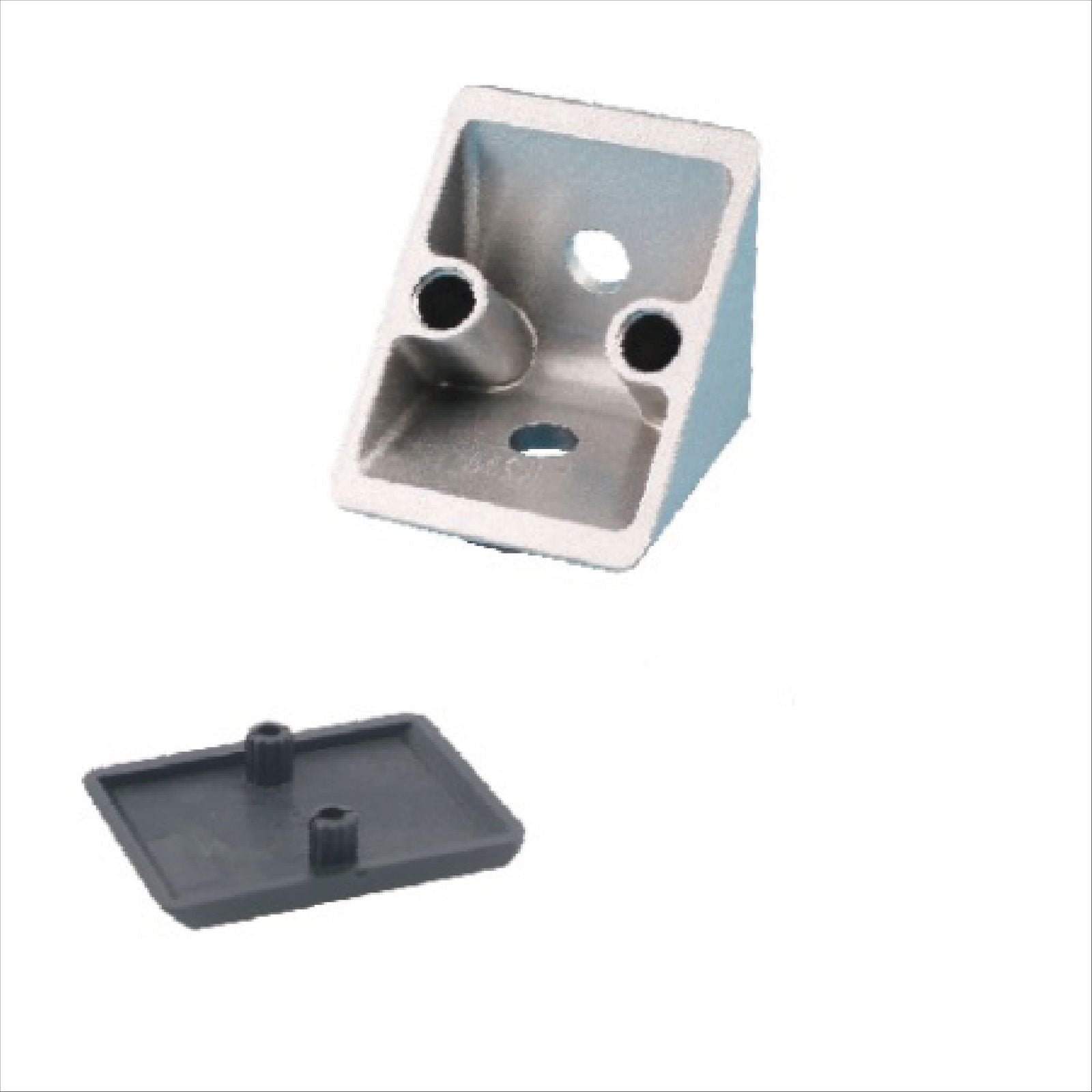 90 DEGREE Corner Cast Brackets 4545 with Black Lid -ZINC