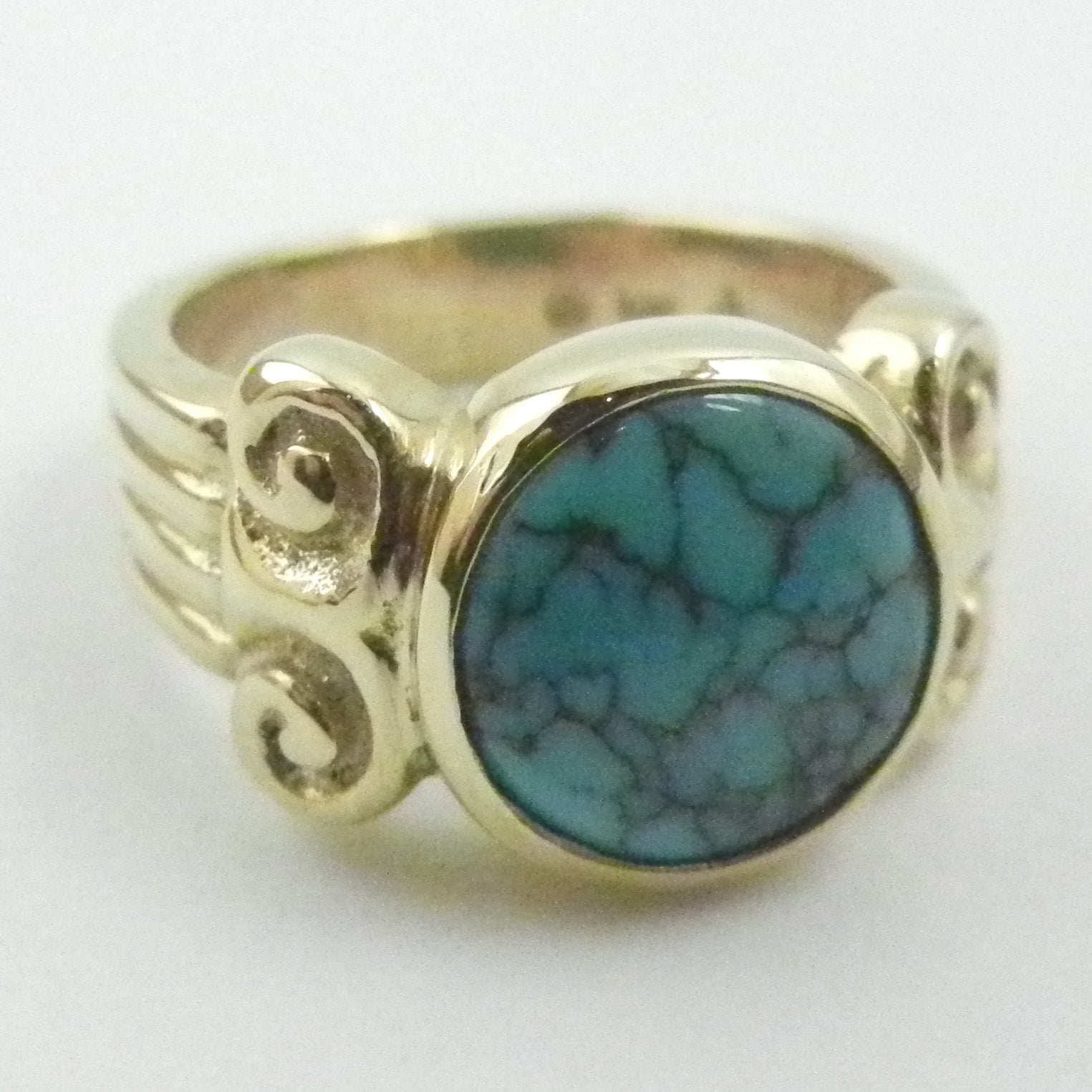 14kt Turquoise Corinthian Column Ring