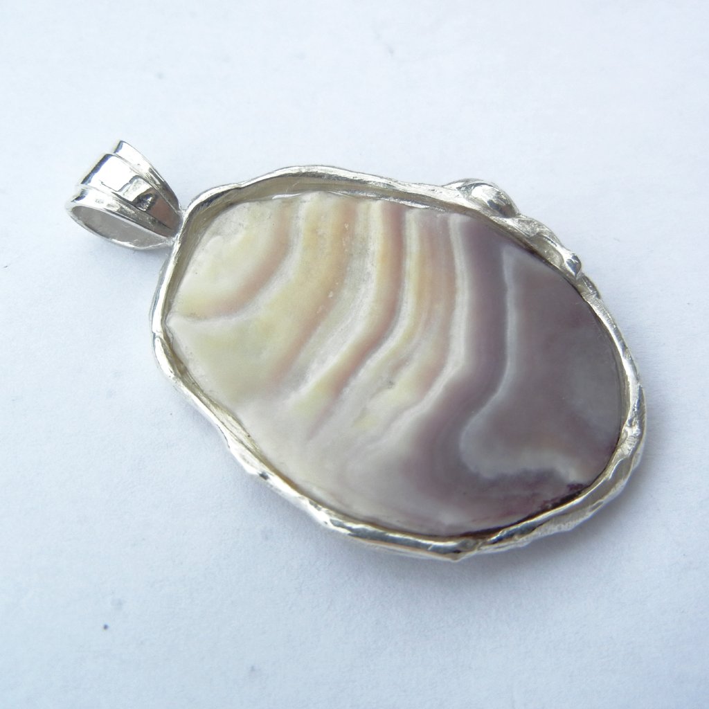 Organic Bezel Set Shell Pendant