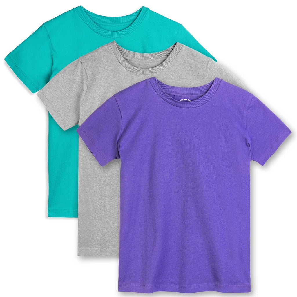 Organic Cotton Relaxed Fit Tee 3-Pack - Black, White and Gray / Medium ...