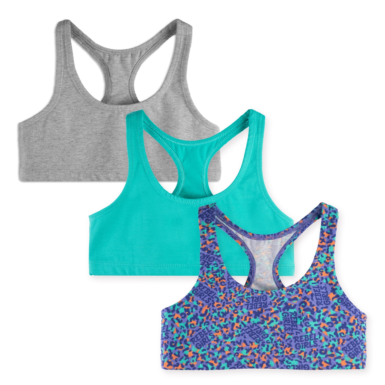 Girls Bras: Organic Cotton Racerback 3 Pack - Mightly