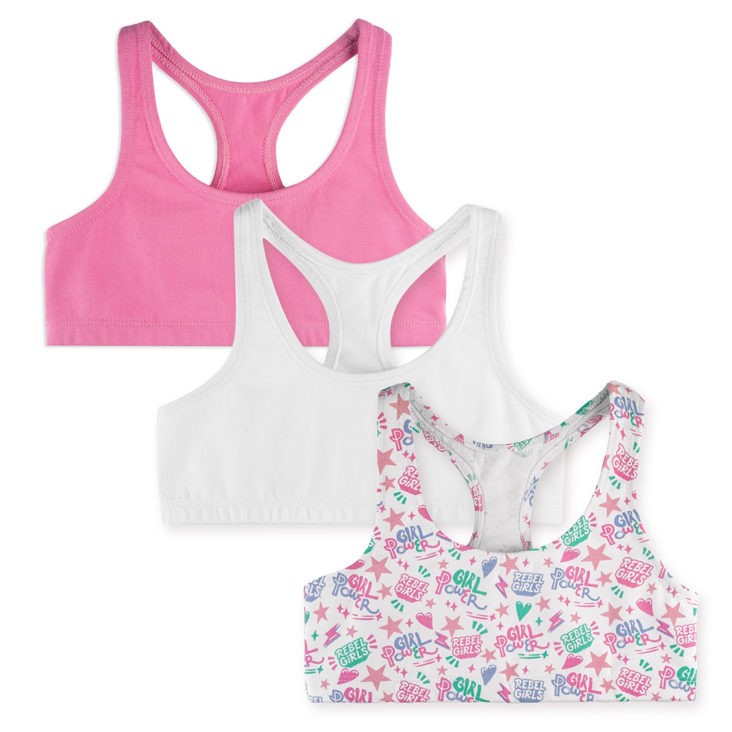 Girls Bras: Organic Cotton Racerback 3 Pack - Mightly