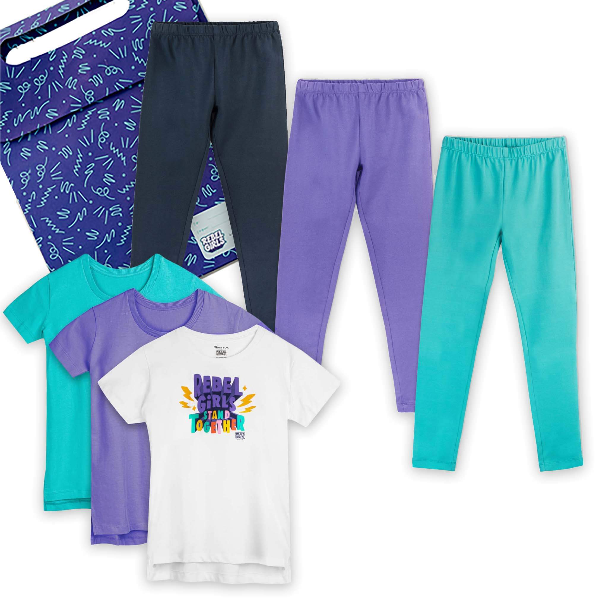 Rebel Girls Pajama, Racerback Bra and Biker Short Gift Set - Mightly