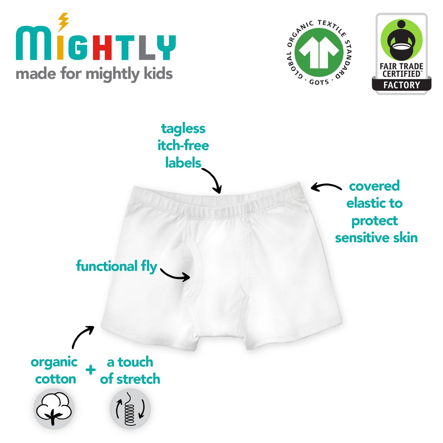 6-Pack Little Girls Soft Organic Cotton Underwear Toddler Panties Tagless  Briefs