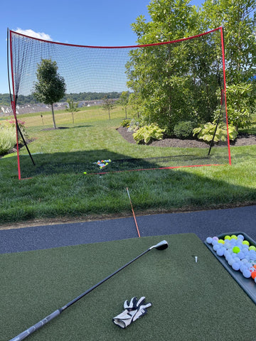Golf Net Pro 10x7 ft | Golf Hitting Net - Net Pro + Mat + Target
