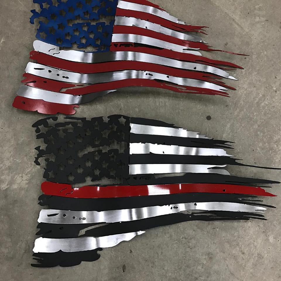 Download Patriotic Tattered American Flag Vector Cad File Ramsey Customs