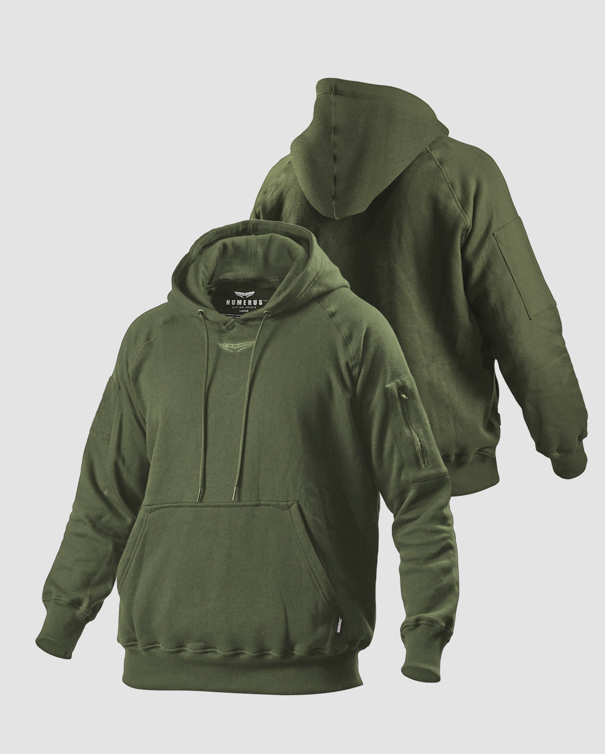 Classic pullover Raptor hoodie - Green army – Numerus