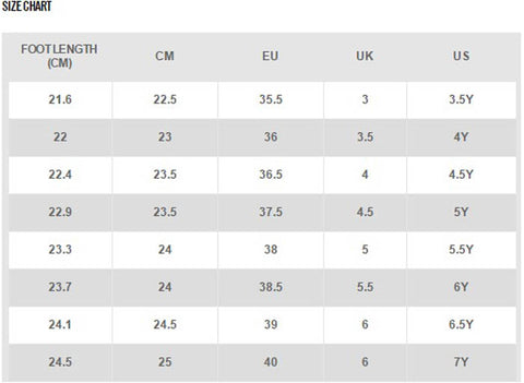 nike big kid shoe size chart