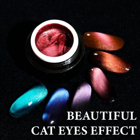 5D Cat Eyes Nail Gel Combo Set. Hypnotizing Nail Gels. Beautiful Nail Art Supplies. Mesmerising Nail Gels. Magnetic Nail Gels. Made of the highest quality materials. Fast Drying with Any UV Light. Long Lasting & Ultimate Gloss. Easy to Apply & Soak Off. Home Use or Professional Use