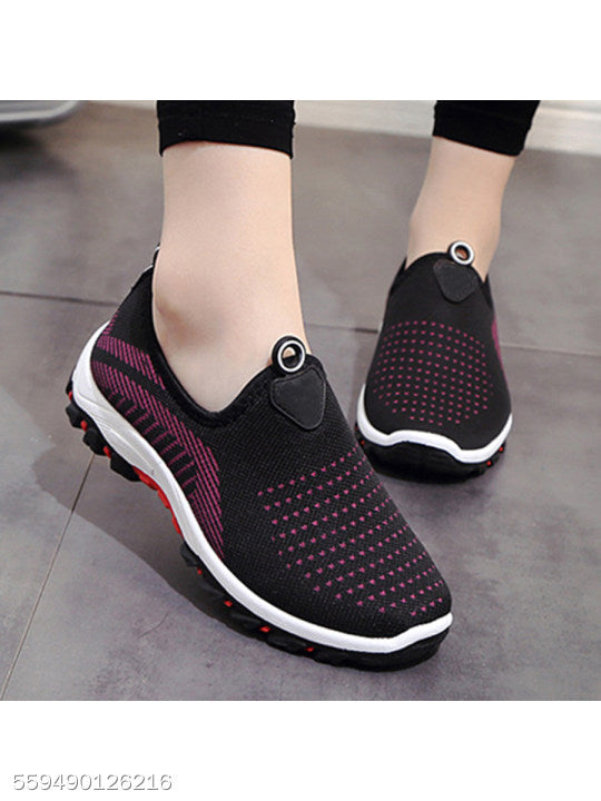 color block flat round toe casual sport sneakers