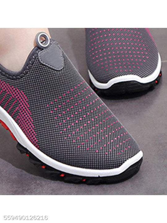 color block flat round toe casual sport sneakers