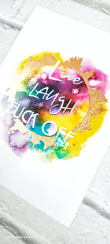 Live laugh F off watercolour quote art print