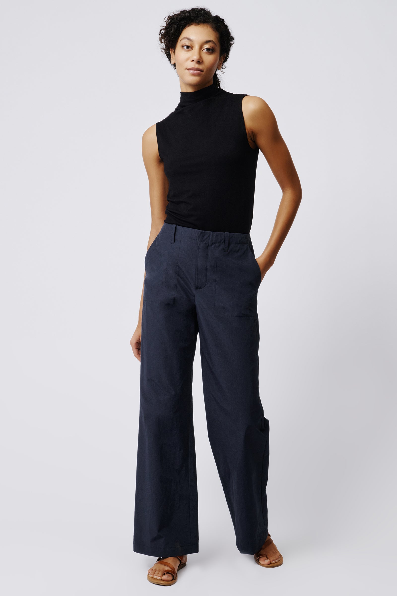 Spencer Stove Pipe Pant in Navy Italian Broadcloth – KAL RIEMAN