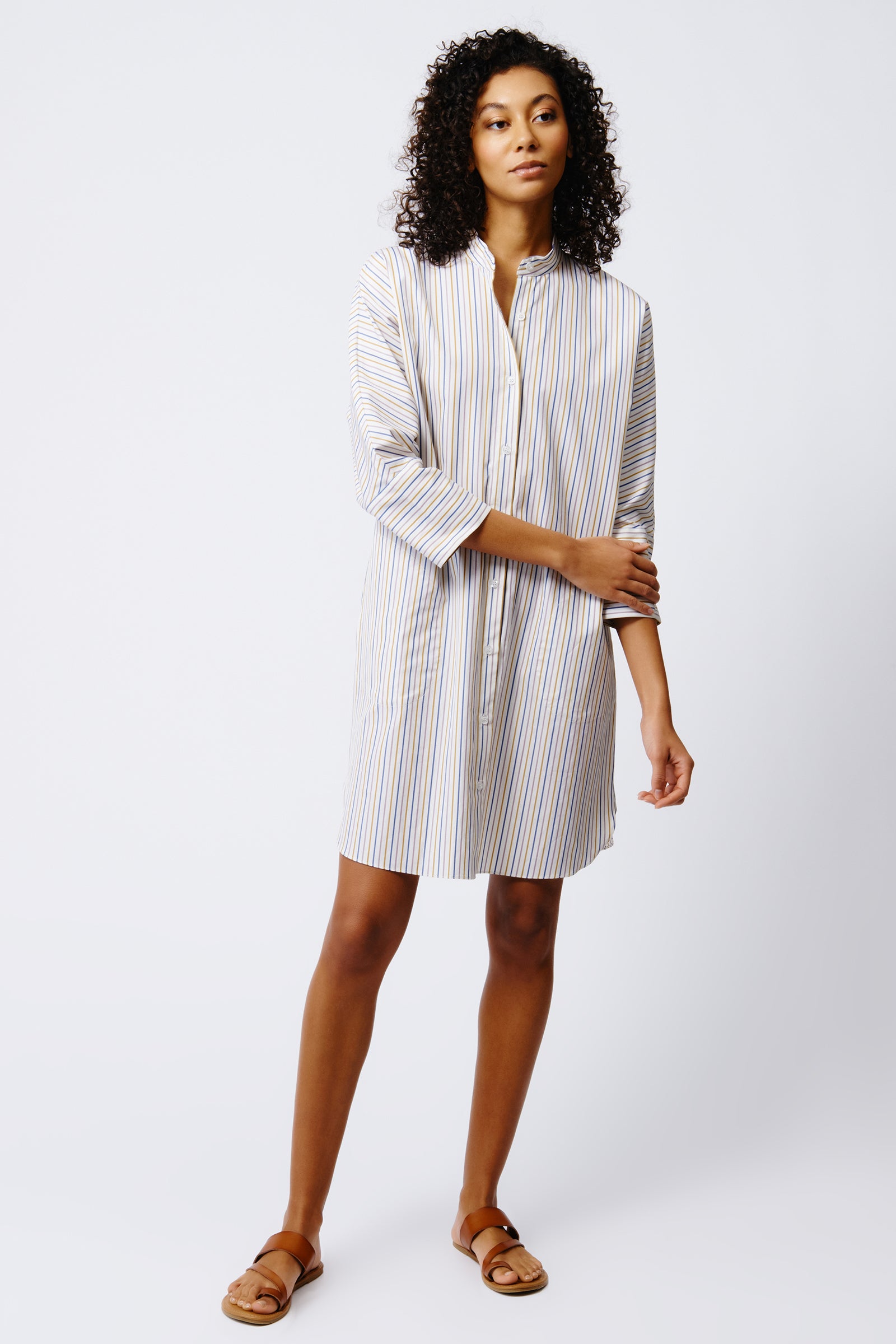 June Shirt Dress in Multi Stripe Made From European Cotton – KAL