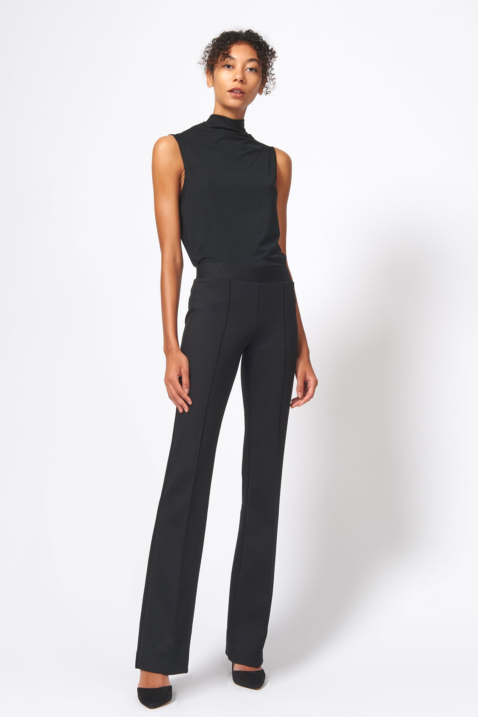 Pintuck Ponte Column Pant in Black Ponte – KAL RIEMAN