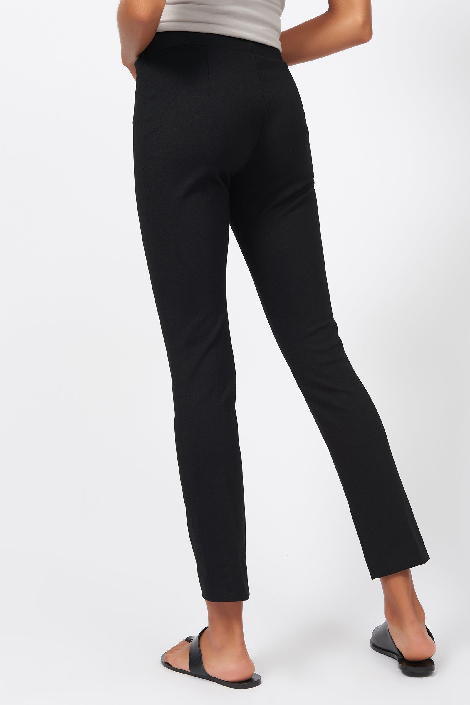 Pintuck Ponte Ankle Pant in Black Ponte – KAL RIEMAN