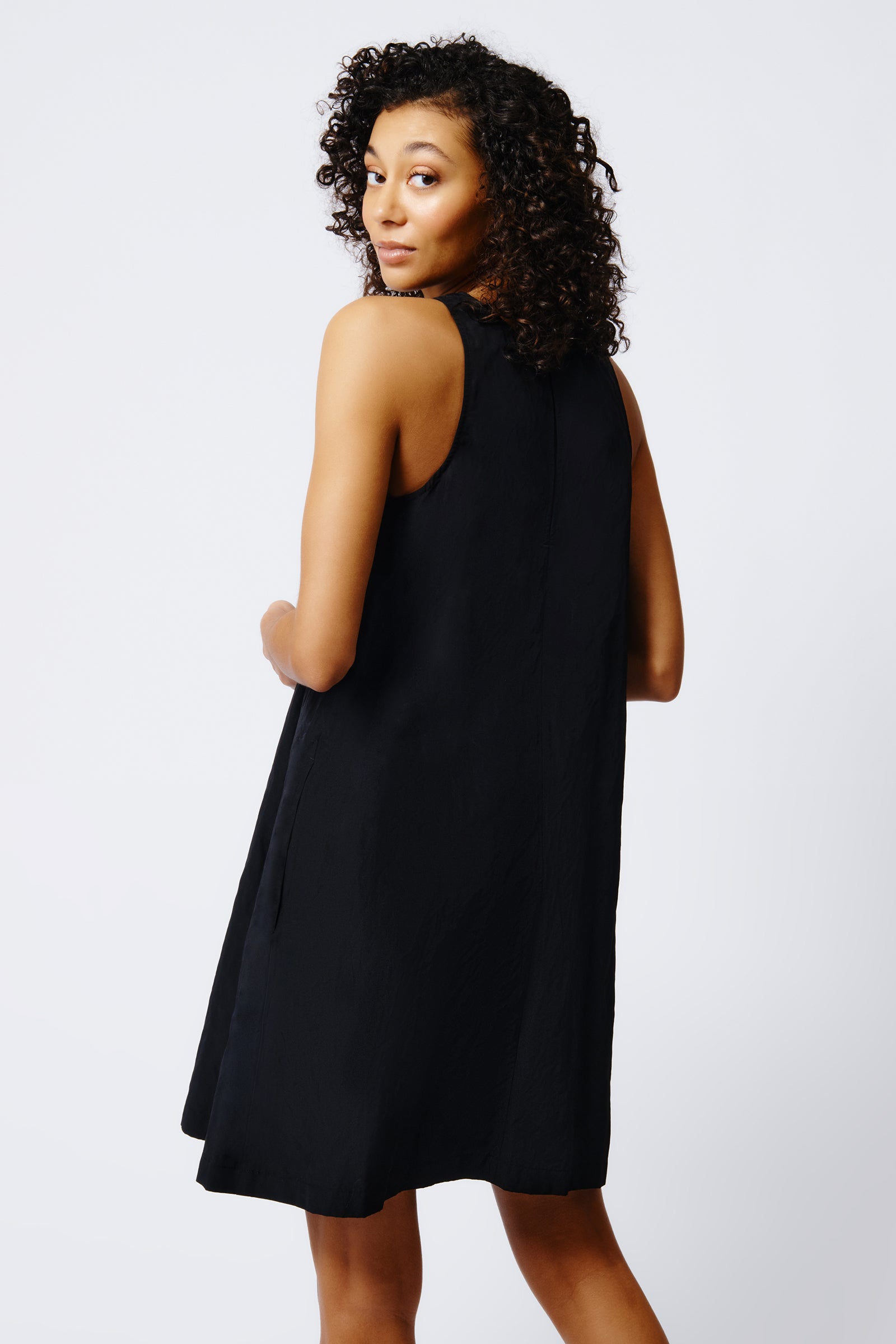 Trapeze Dress in Black with A-Line Silhouette – KAL RIEMAN