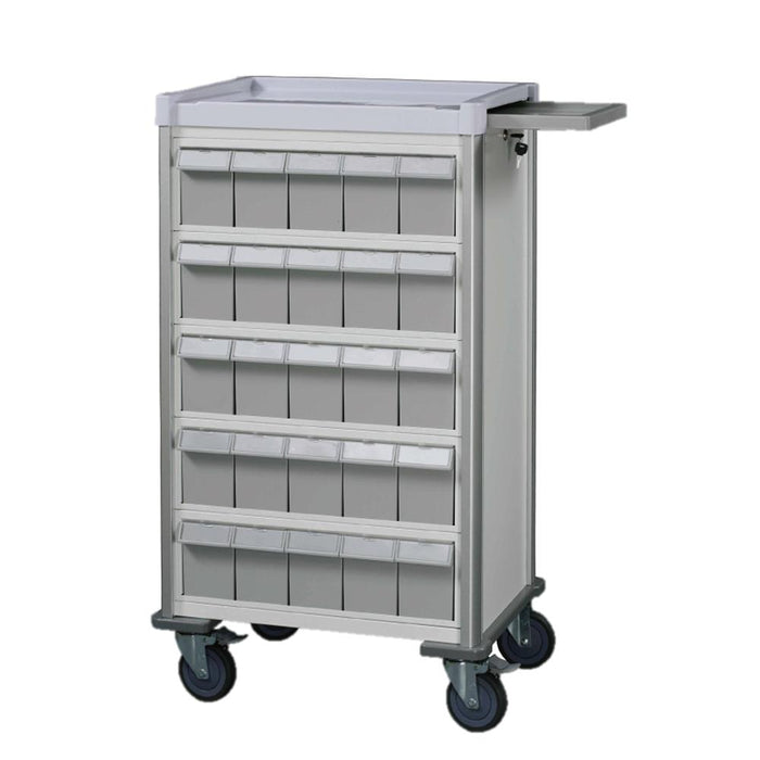 Mx Double Face Medication Trolley Individual 6 Bin 42 White