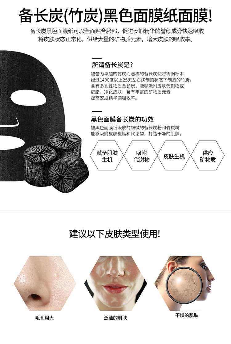 SNP Charcoal Mineral Black Ampoule Mask desc