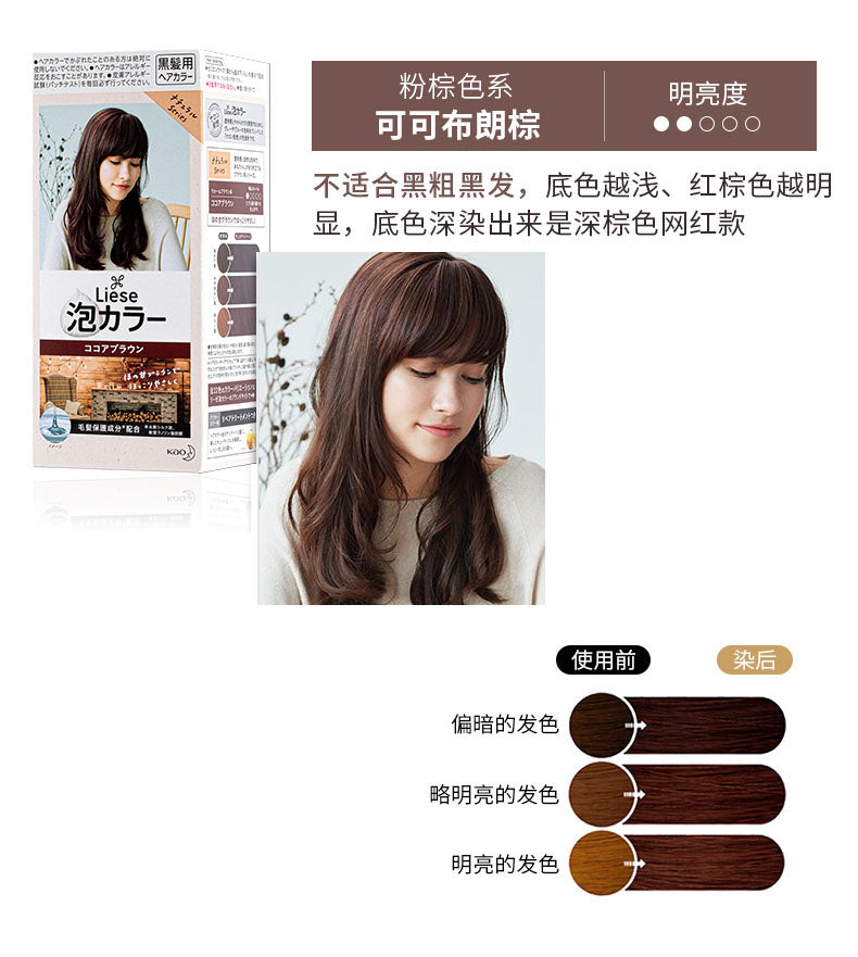 KAO Liese Creamy Bubble Hair Dye Color Natural Series desc