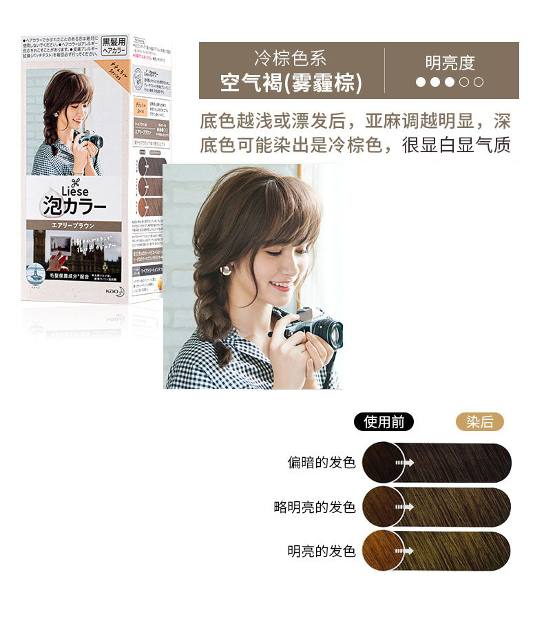 KAO Liese Creamy Bubble Hair Dye Color Natural Series desc