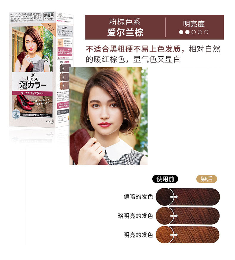 KAO Liese Creamy Bubble Hair Dye Color Natural Series desc