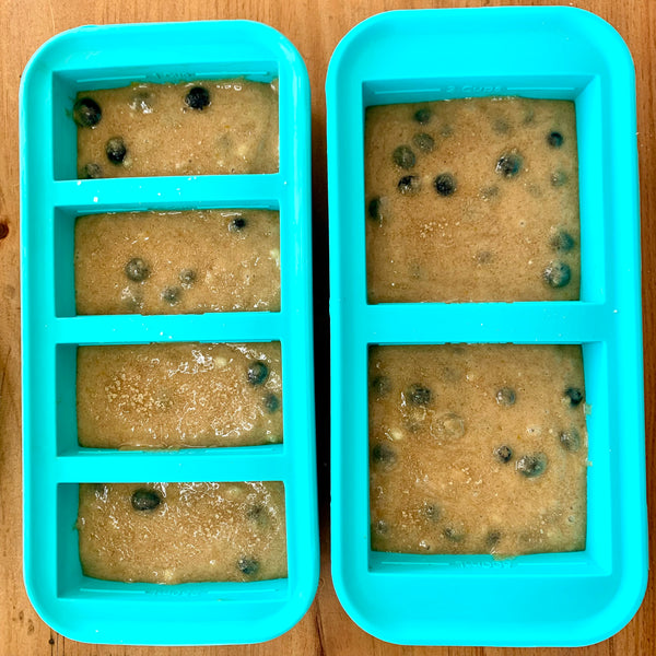 batter in 1 and 2 cup Souper Cubes trays