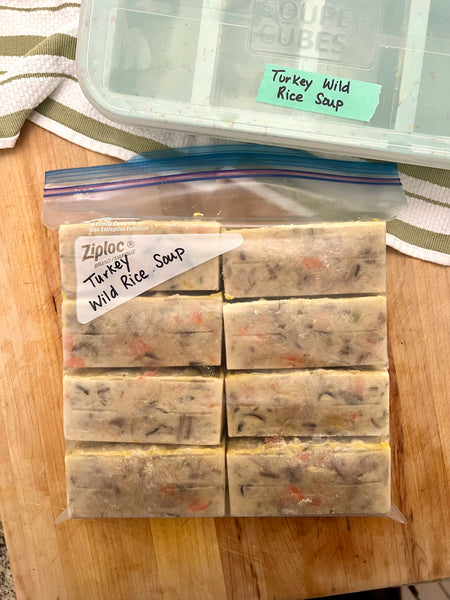 turkey and wild rice soup frozen in 1 cup souper cubes