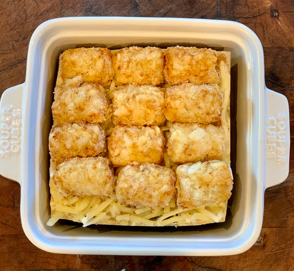 2 cup frozen tater tot casserole cube in stoneware