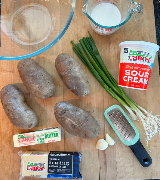 ingredients for twice baked potatoes