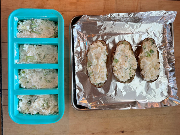 twice baked potatoes in 1 cup Souper Cubes and in the potato shells