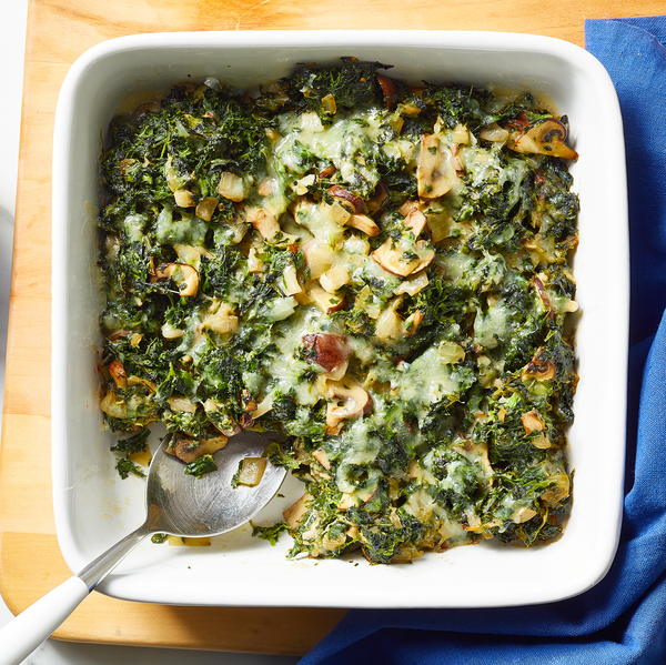 cheesy spinach and mushroom casserole 