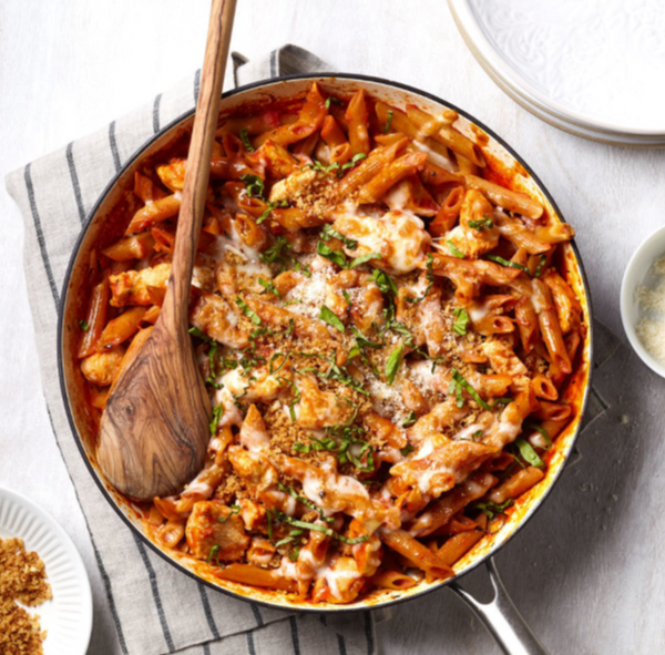 one-pan chicken parmesan pasta