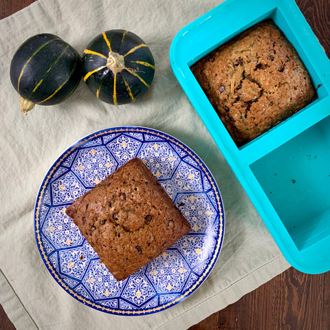 zucchini bread baked in 2cup souper cube tray