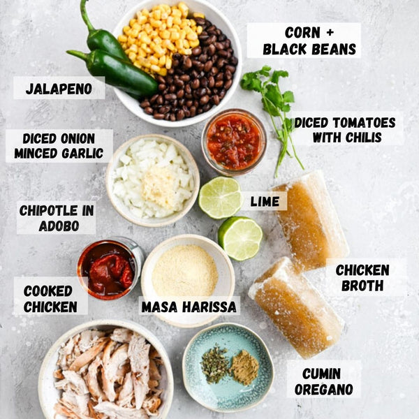 ingredient overlay image for chicken tortilla soup