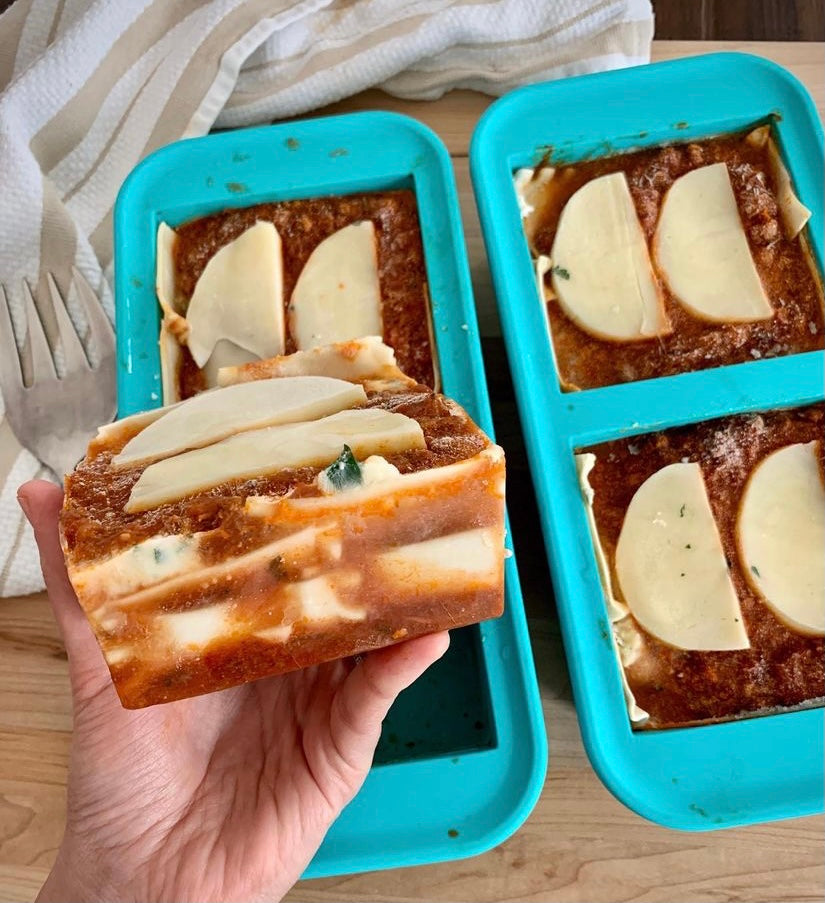 Frozen lasagna in Souper Cubes
