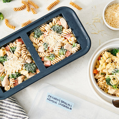 two pasta meals in souper cubes tray