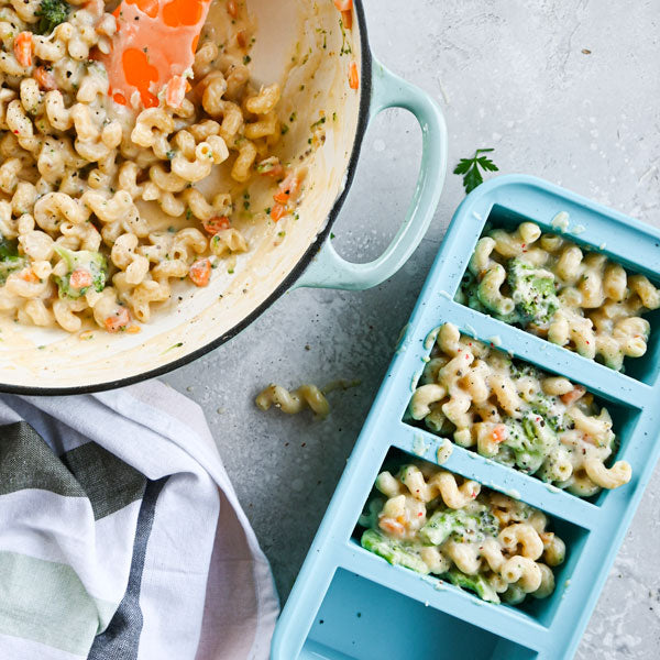 Mac and cheese in 1 cup Souper Cubes 