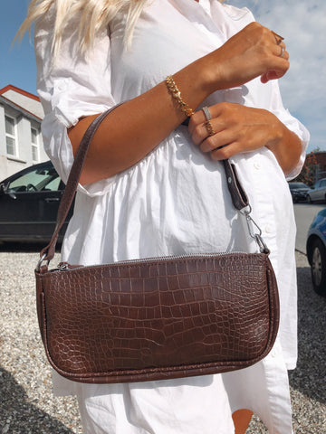 Brown croc Baguette Bag – Crossbody.dk 